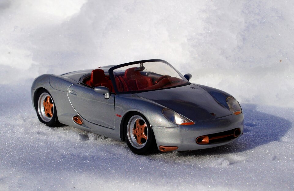 Sporty silver convertible