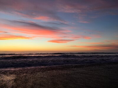 Sea beach sunset sky