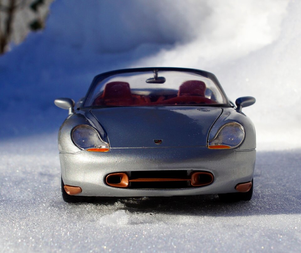 Sporty silver convertible