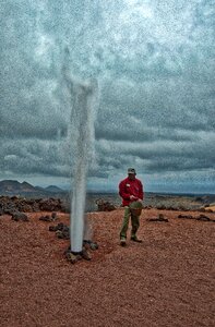 Hot geothermal spring photo