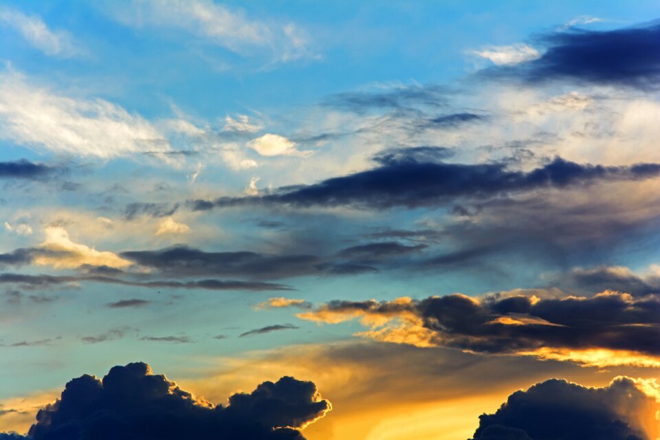 Evening sky spotlight landscape