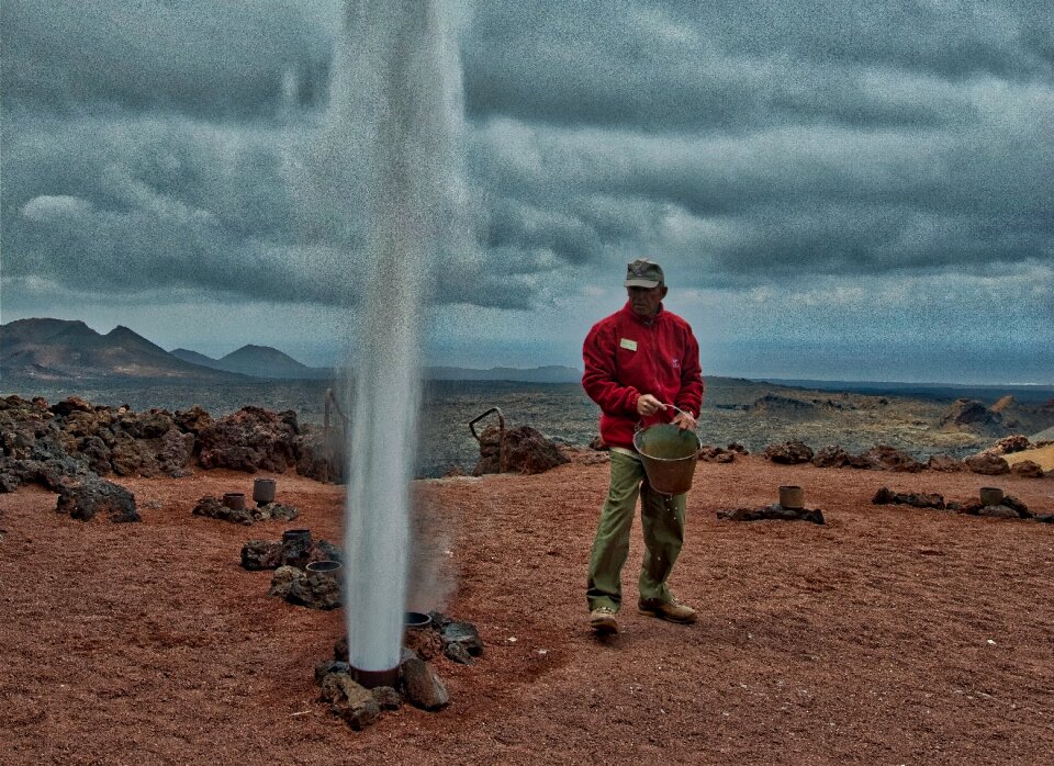Hot geothermal spring