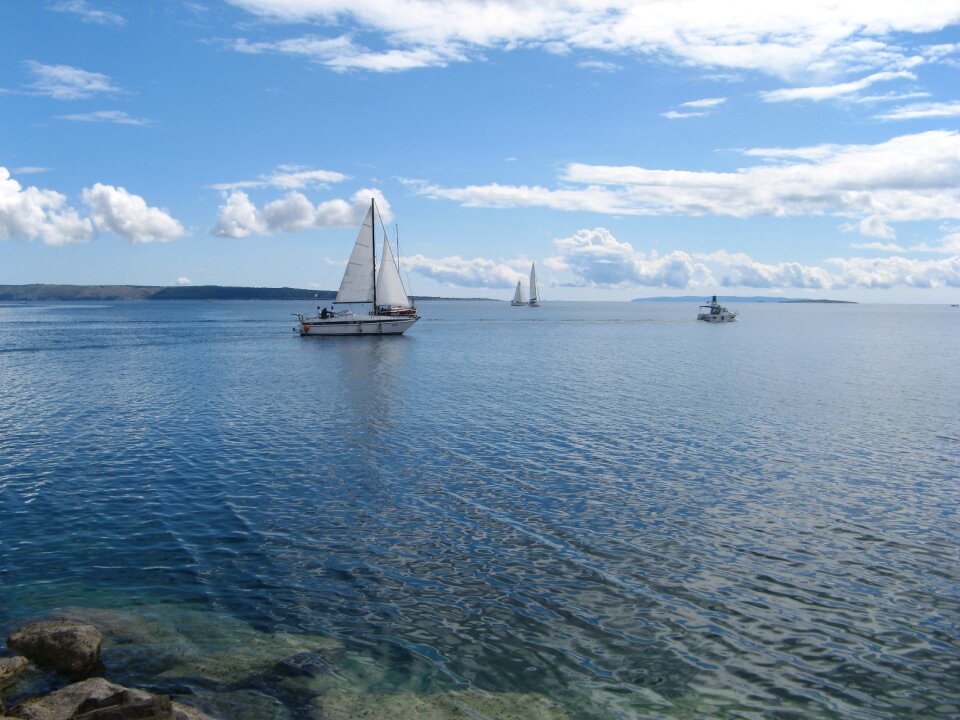 Ship blue water