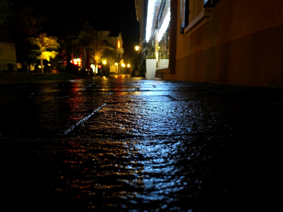 Night neon light road