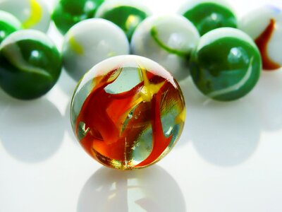 Round toys glass marbles photo