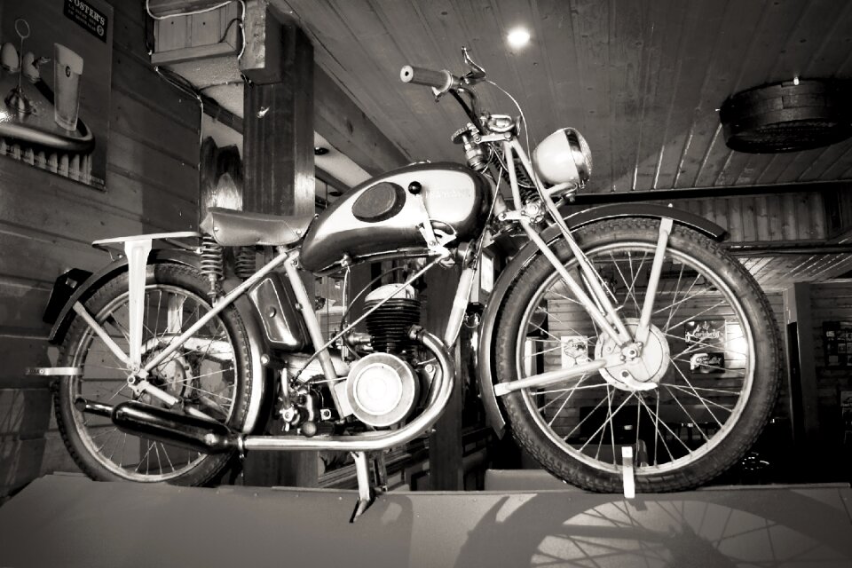 Moped oldtimer black and white
