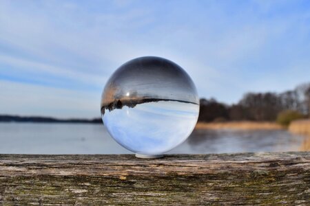 Three mountains crystal ball ice photo