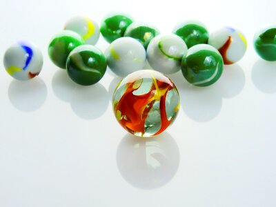 Round toys glass marbles photo