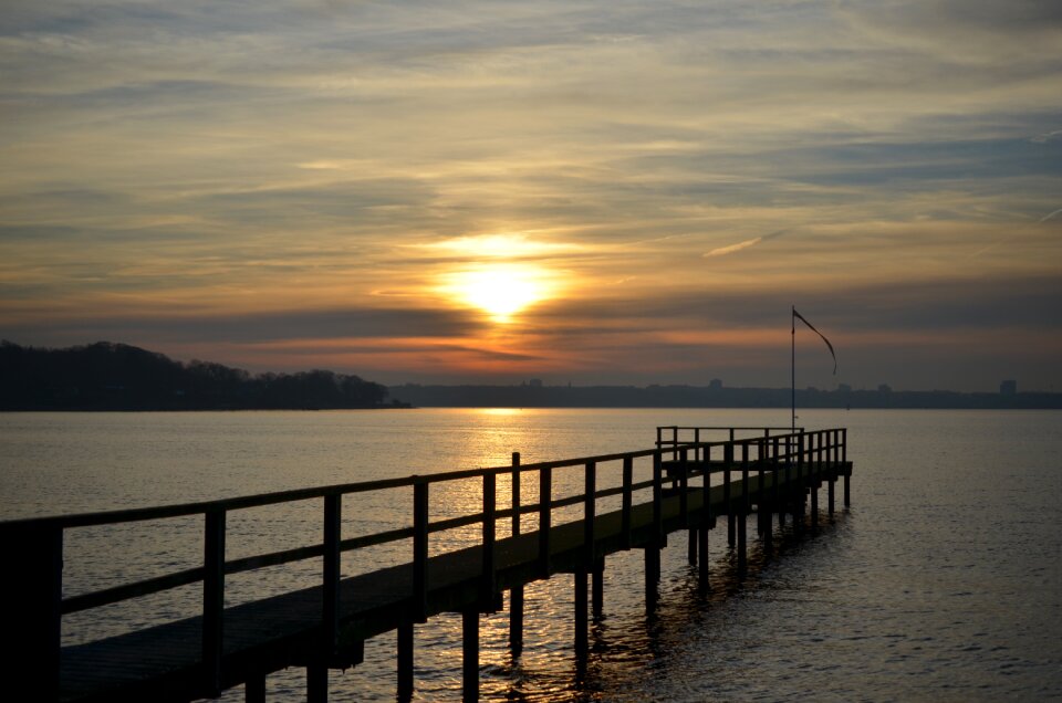 Sea bridge dusk