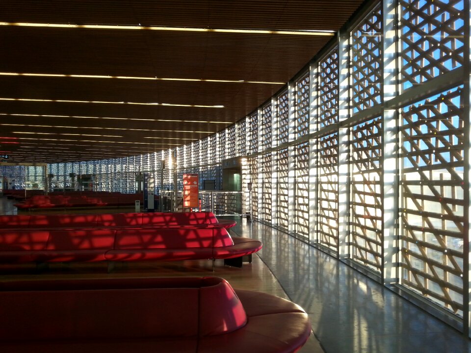 Deserted lounge airplane