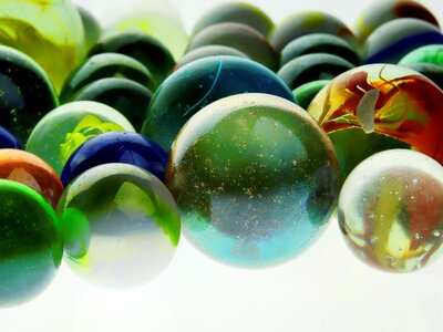 Round toys glass marbles photo