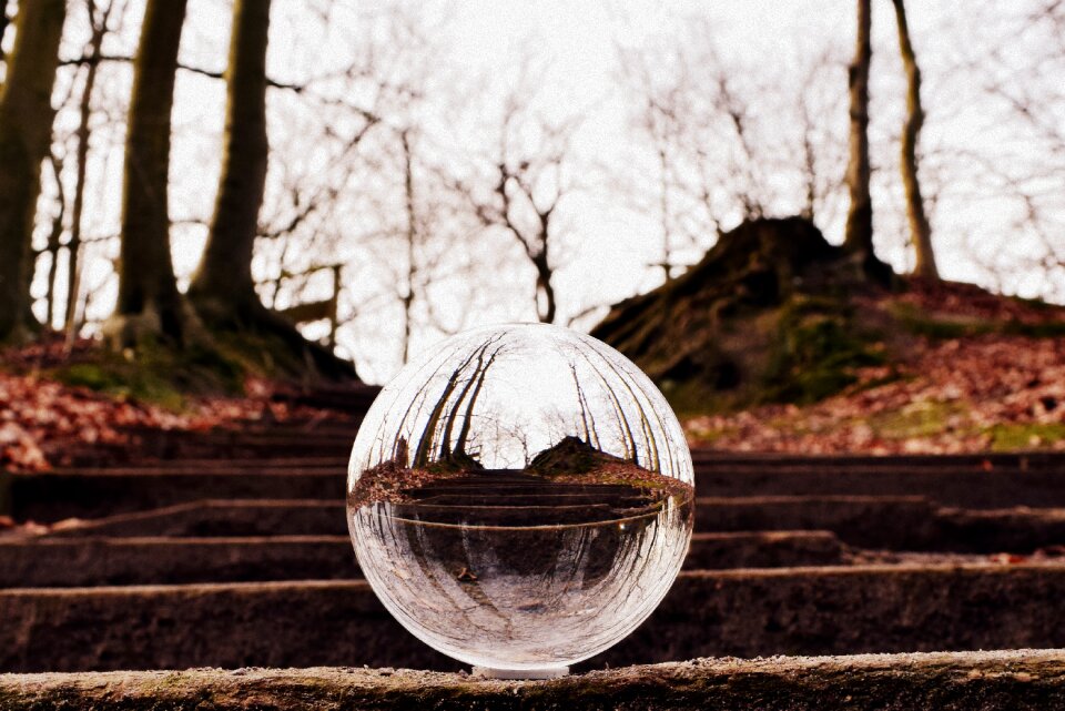 Crystal ball stair step walk photo