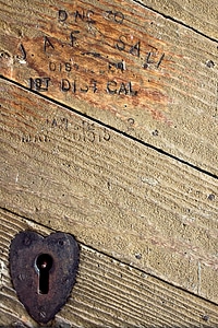 Wood old lock key photo
