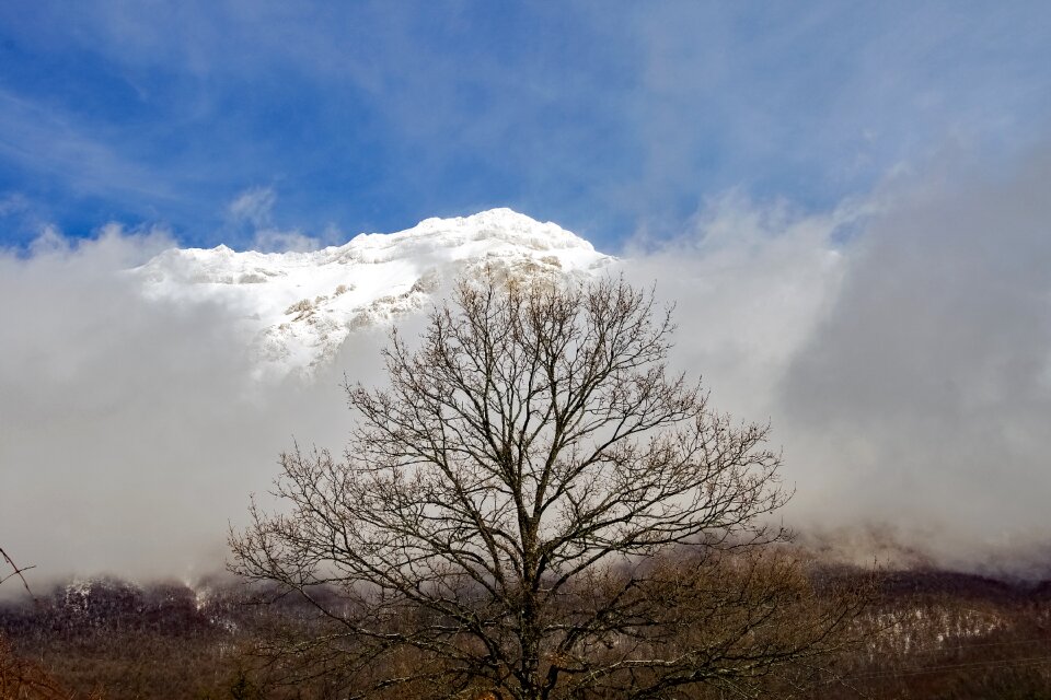 Snow fog mountain