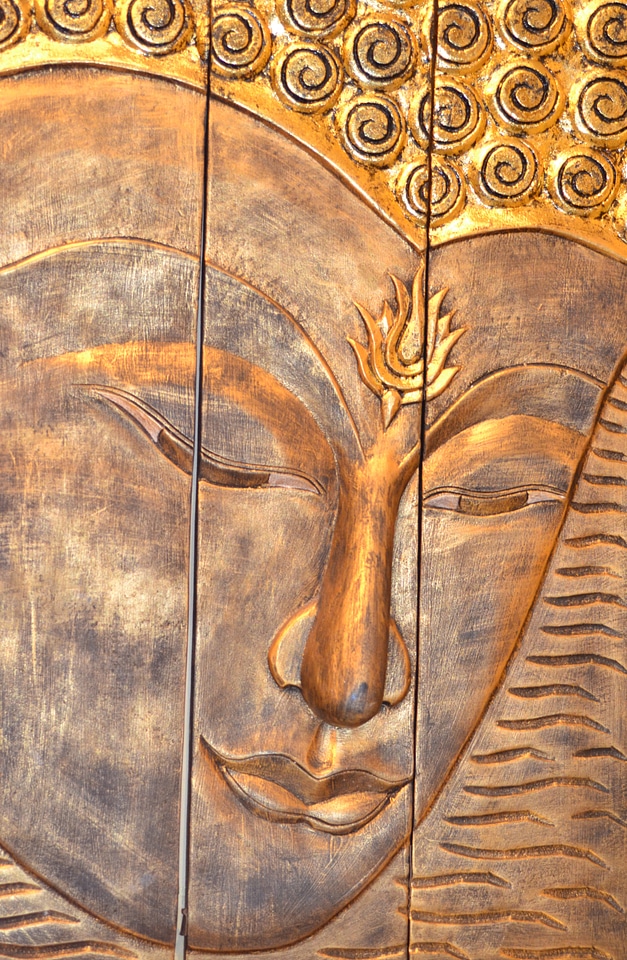 Buddha wall frieze brown wall brown buddha