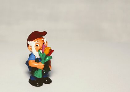 Kids surprise dwarfs garden gnomes
