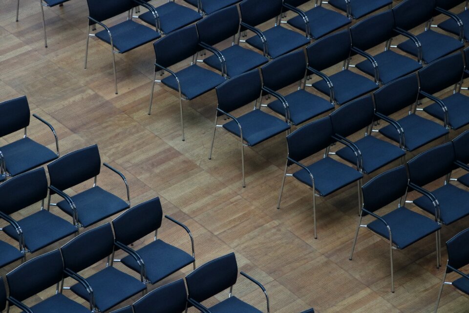 Rows of seats auditorium chairs photo