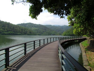 Lake bicycle bridge reservoir photo