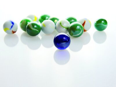 Round toys glass marbles photo