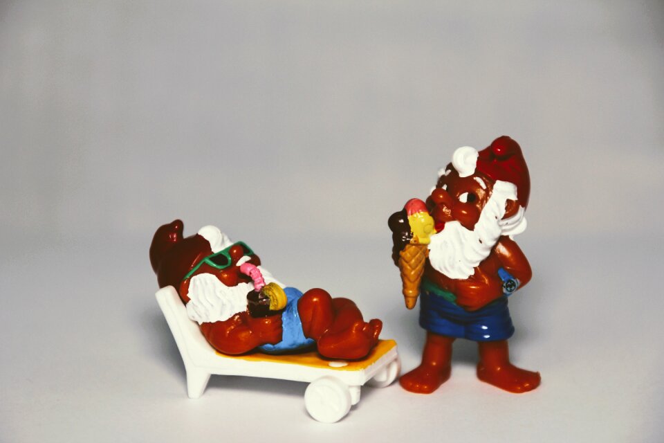 Kids surprise dwarfs garden gnomes