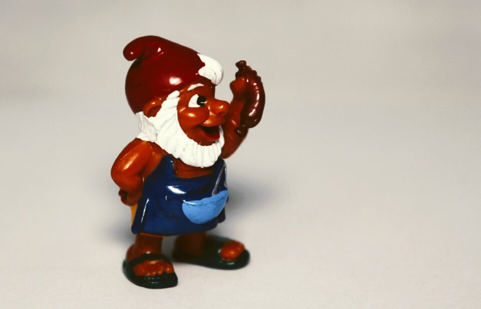 Kids surprise dwarfs garden gnomes