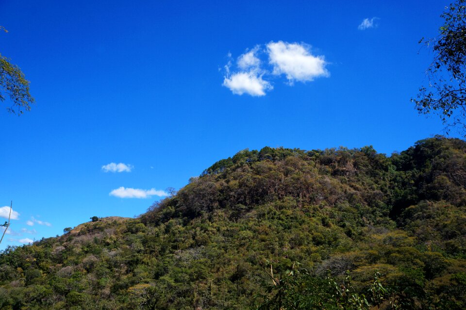 Clouds blue sky trees