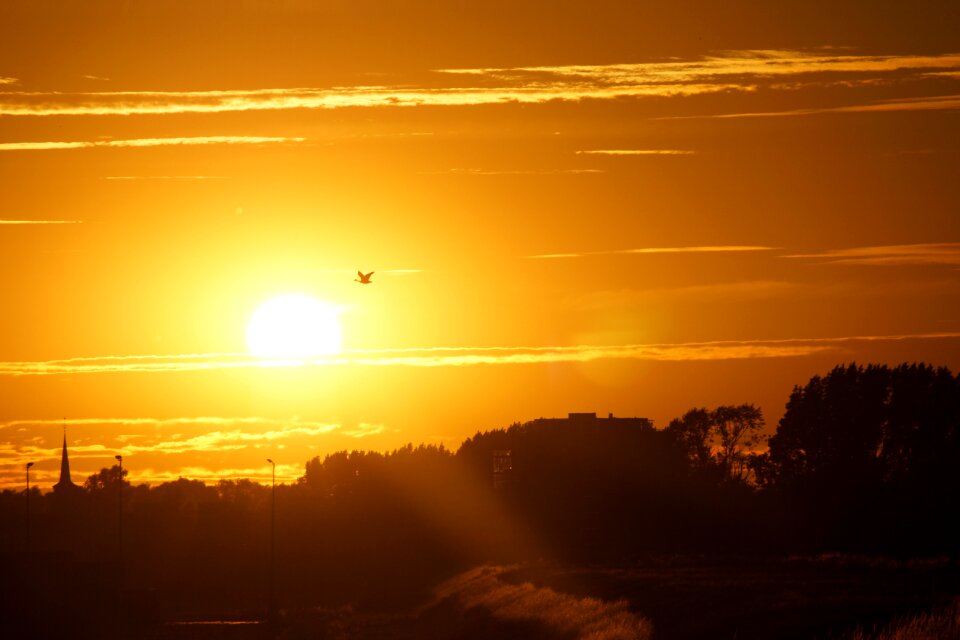 Setting sun colorful sunset romance photo