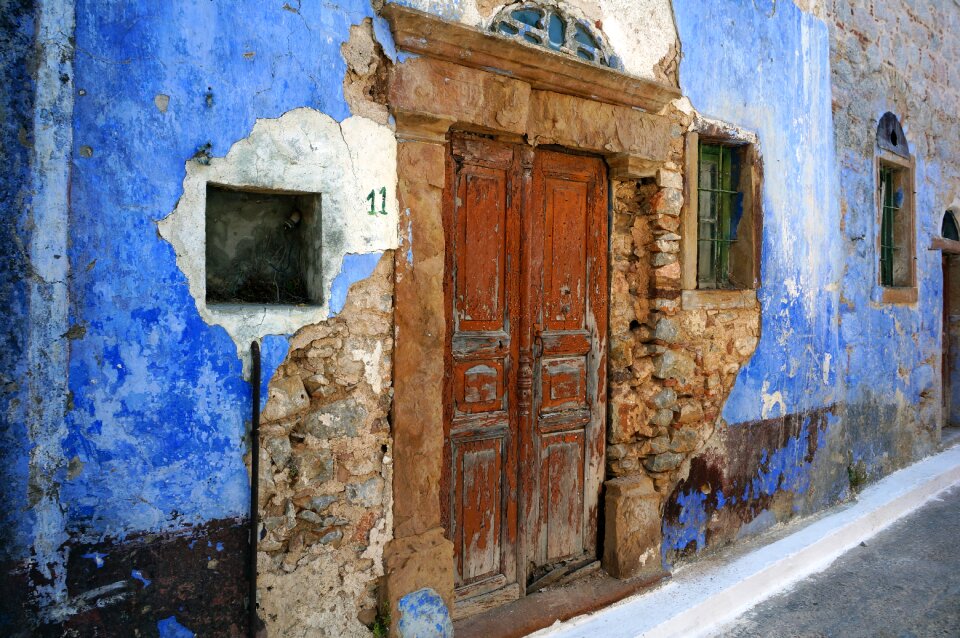 Blue holiday old house