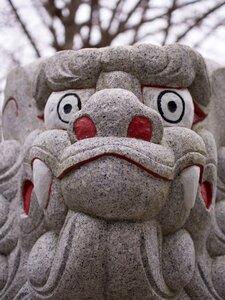 Guardian dogs japan stone statues photo