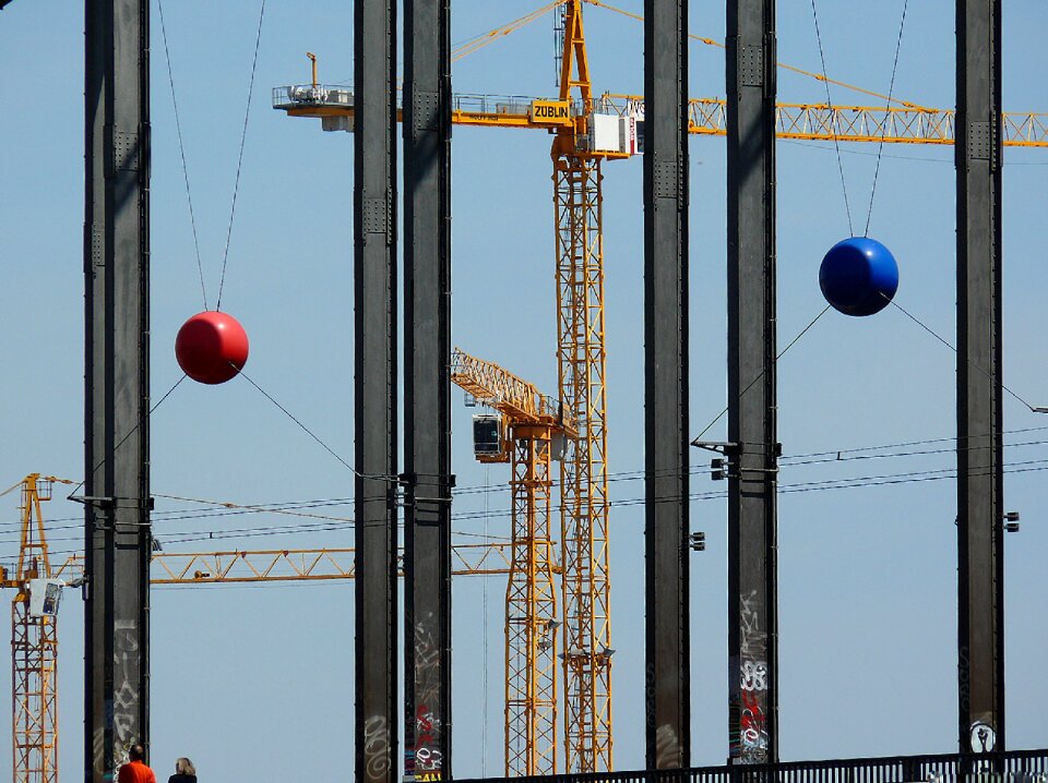 Technology sky construction work