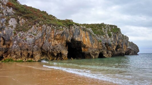 Beach asturias cave photo