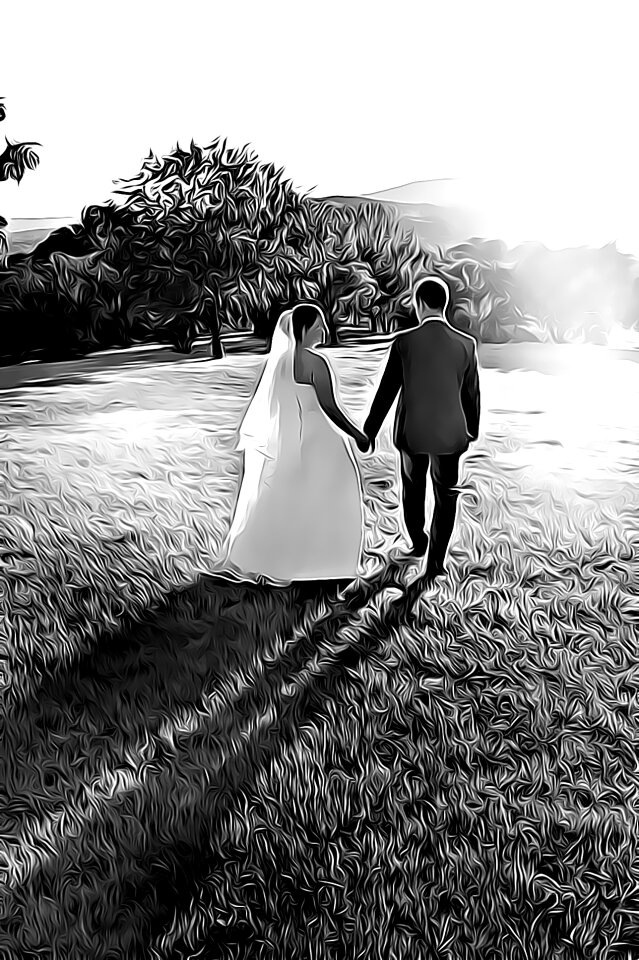 Dusk love young couple
