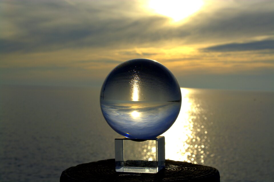 Glass sunset north sea