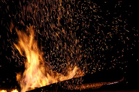 At night red burning