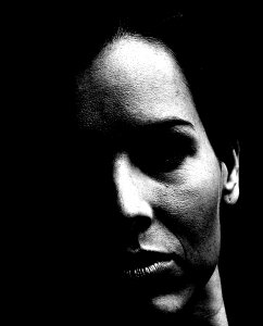 Face portrait black and white photo