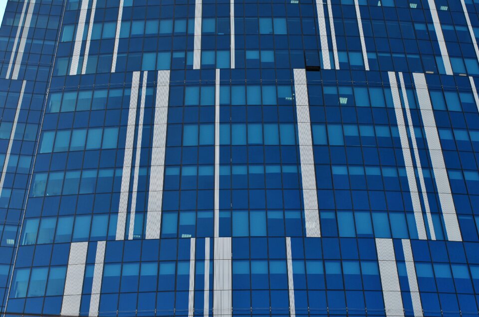 The façade of the city skyscraper