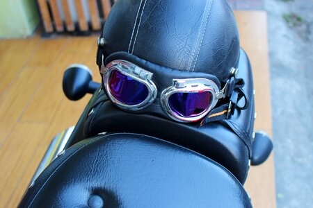 Motorcycle helmet black photo