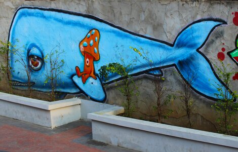 Blue fish drawing