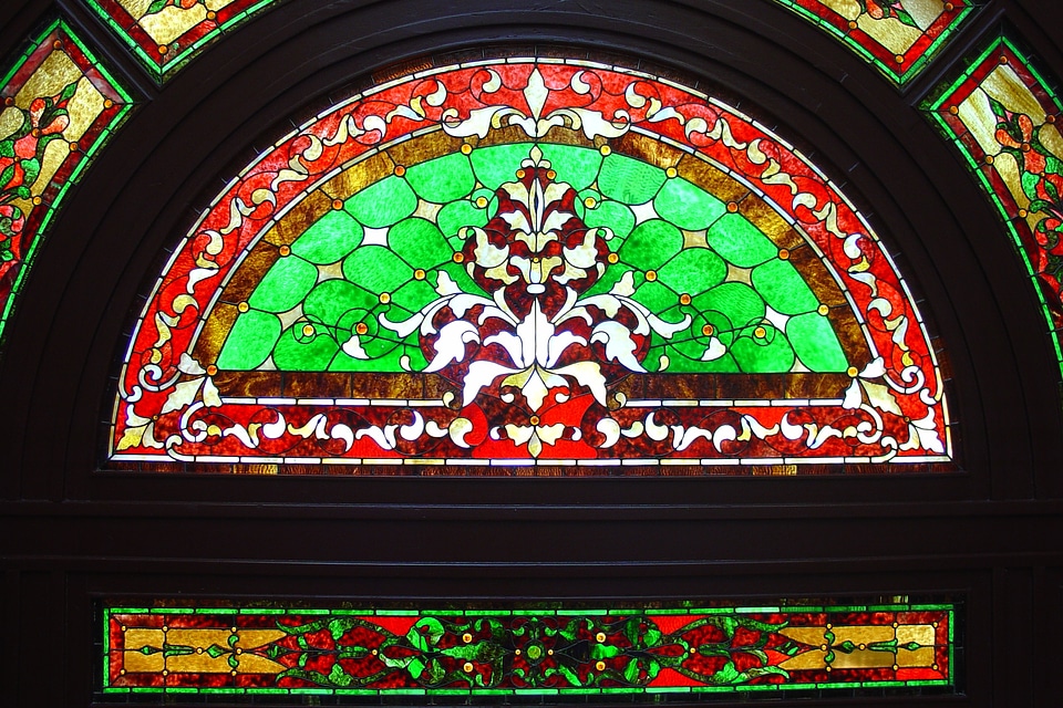 Architecture stained-glass window handcrafted