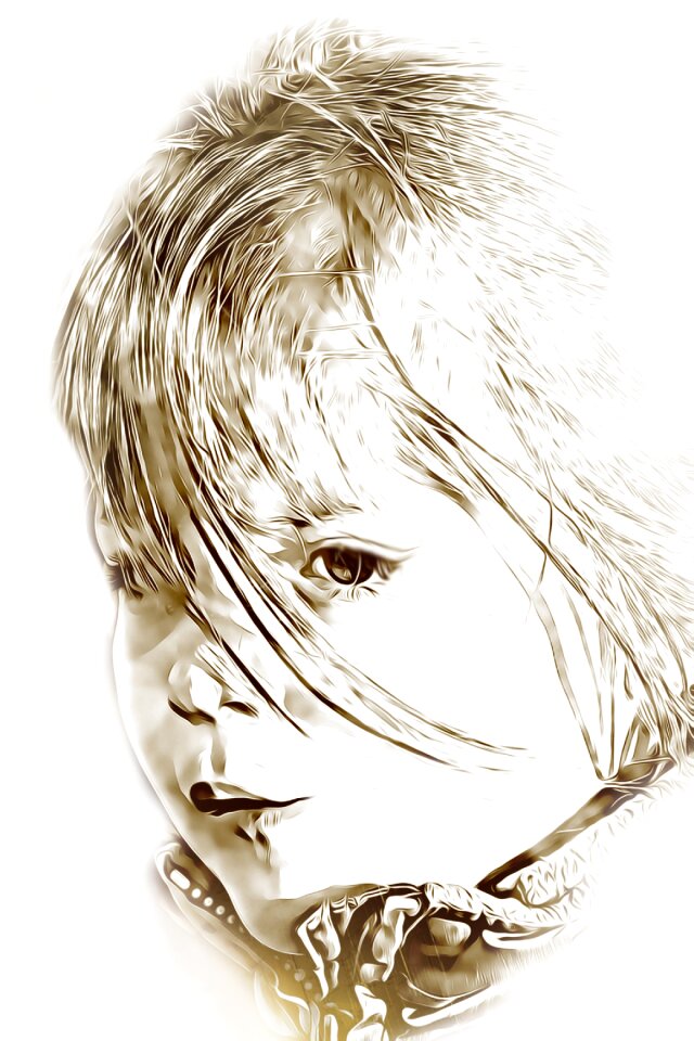 Facial little girl hair