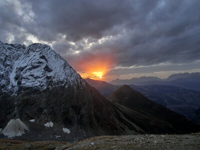Sunset in the mountains mont blanc mountains photo