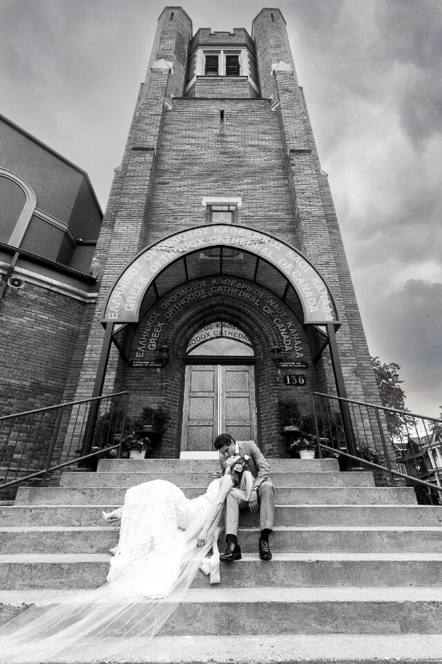 Church gray wedding