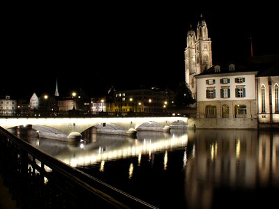 Grossmünster münster bridge long exposure photo