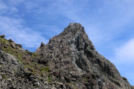Northern alps mountain climbing point of a spear