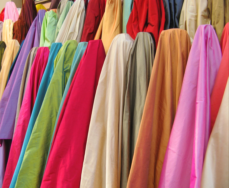 Fabrics silky colors