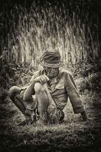 Poor country madagascar black and white photo