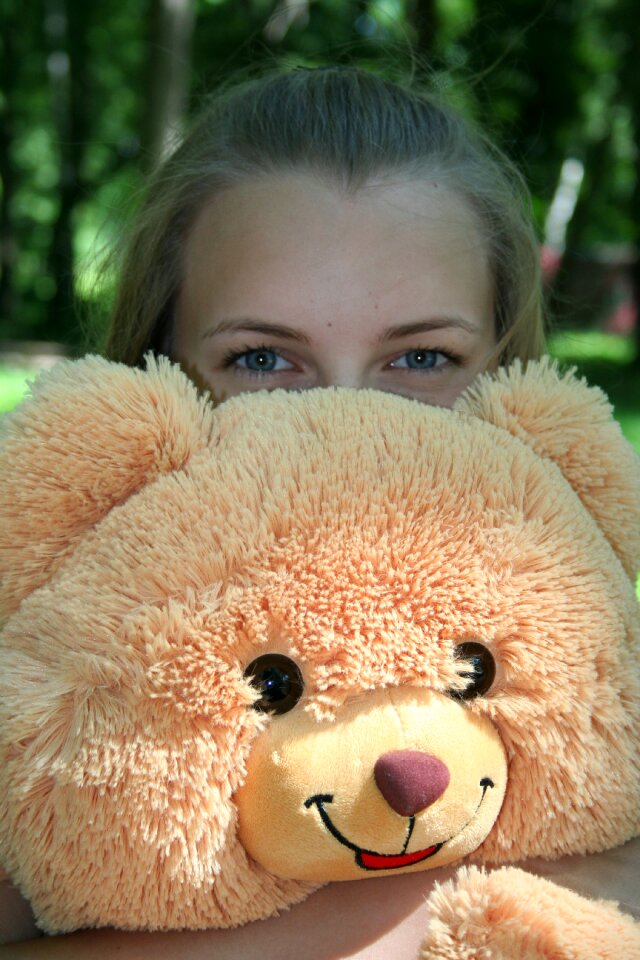 Childhood girl teddy bear