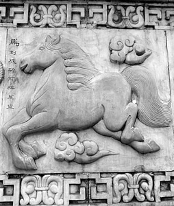 Chinese horoscope symbols stonework photo