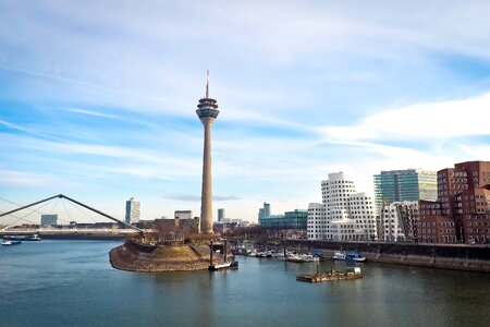 Tv tower sky river photo