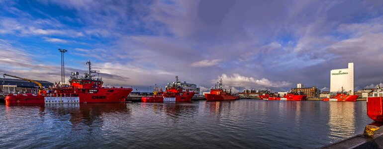 Panoramic esbjerg harbor